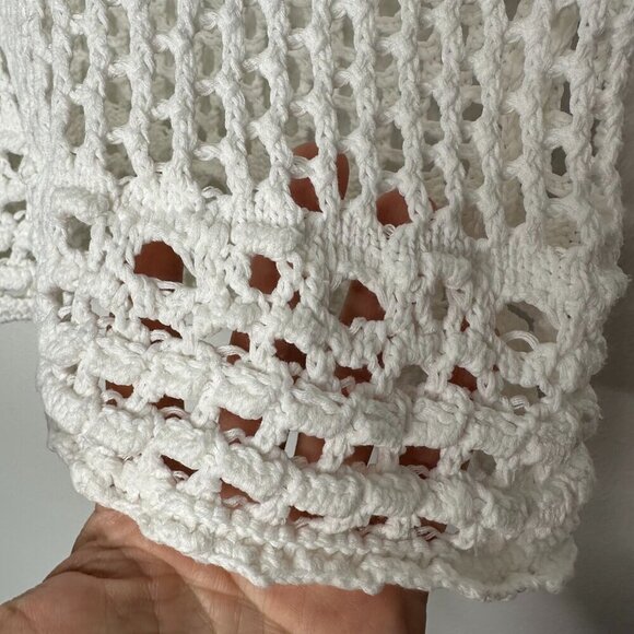 Express Open Knit Tank Top Size Small White Cotton Festival Beach Boho - Picture 4 of 8